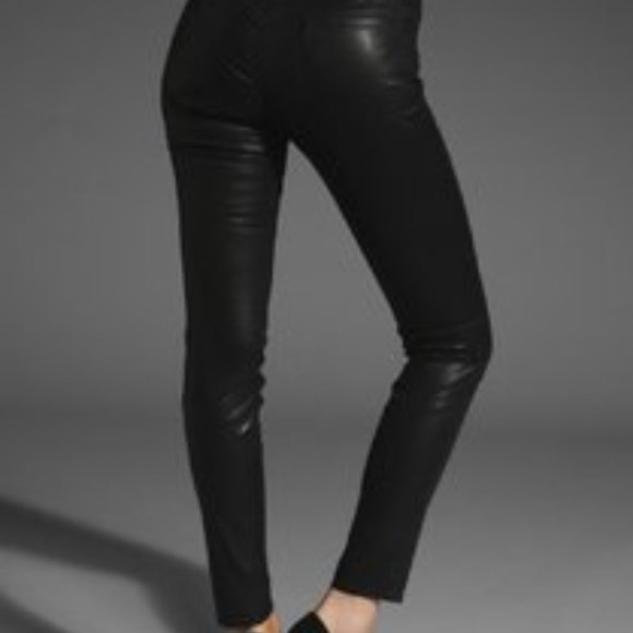 J Brand black coated Denim Leather Look jeggings 25 - Picture 4 of 8
